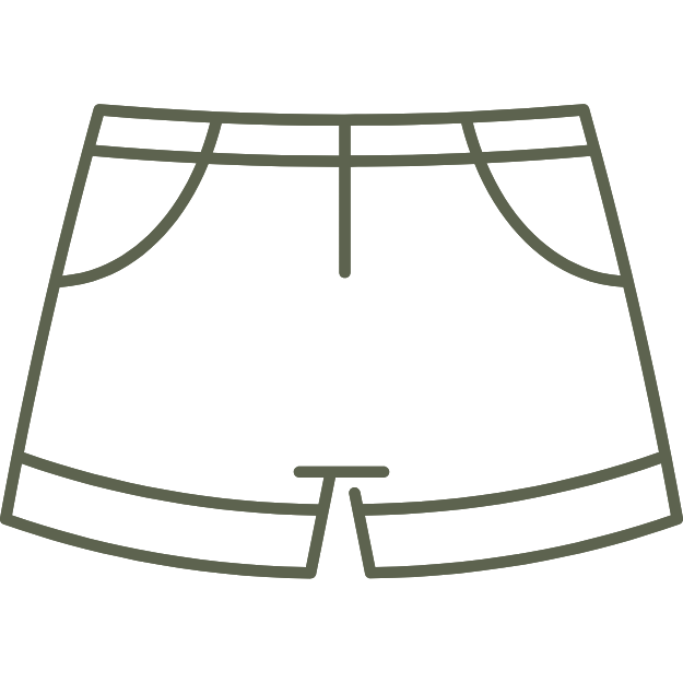 Outline of a pair of shorts