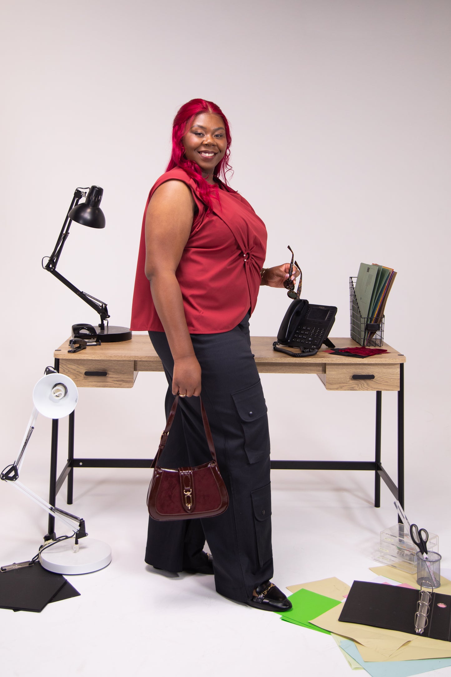 Black Side Opening Seated Cargo Trouser with Ankle Zips