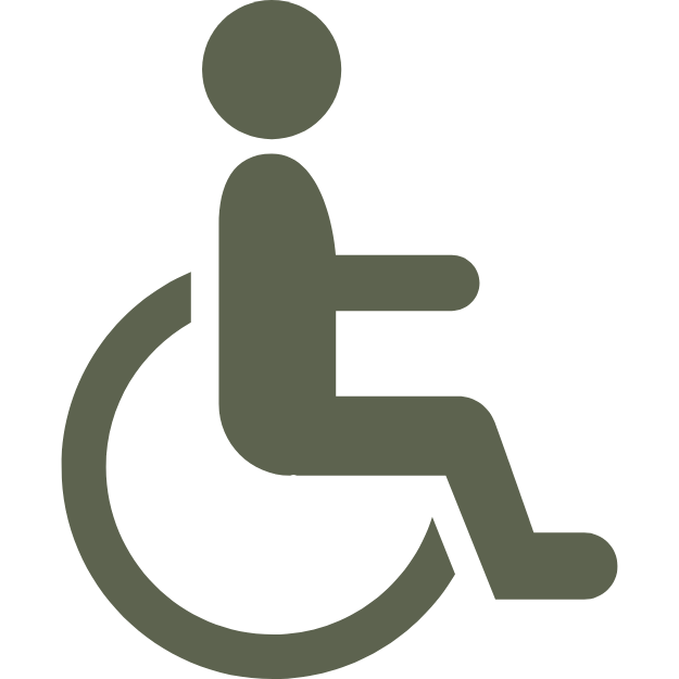 Seated fit. Icon of wheelchair user