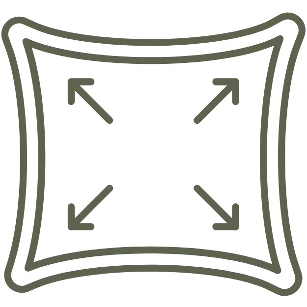 Fabric with arrows showing stretch