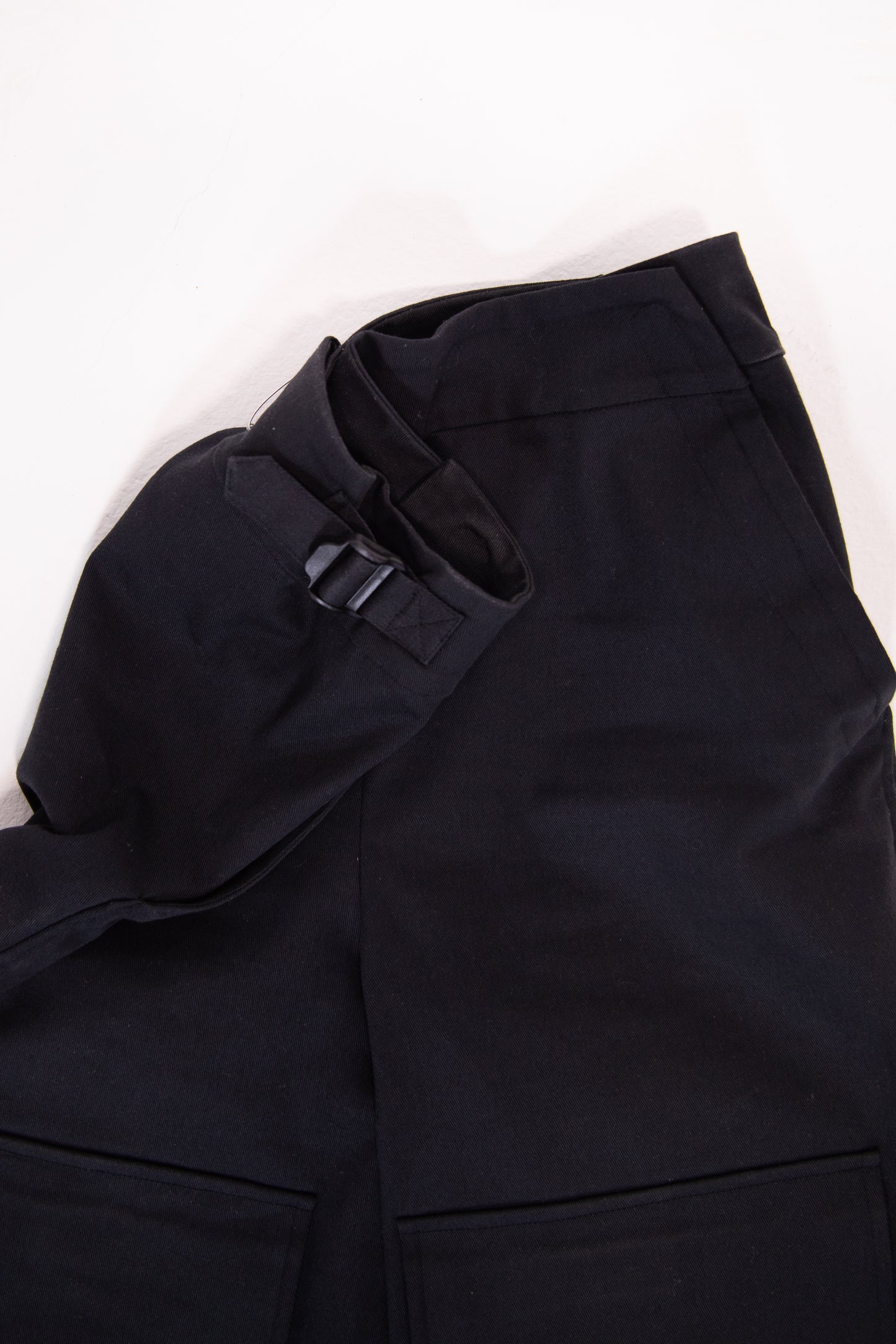 Black Side Opening 'Standard' Cargo Trouser with Ankle Zips