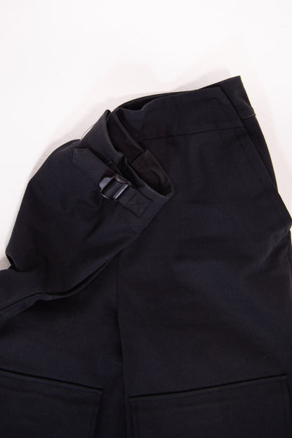 Black Side Opening 'Standard' Cargo Trouser with Ankle Zips