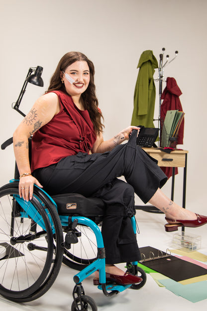 Black Side Opening Seated Cargo Trouser with Hoist Bands