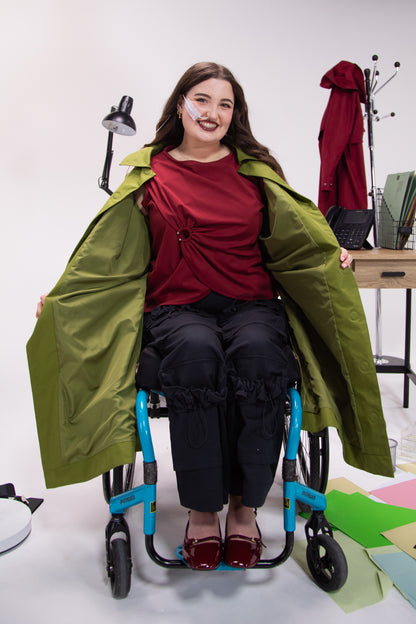 Backless Wheelcair Trench Coat (Hooded)