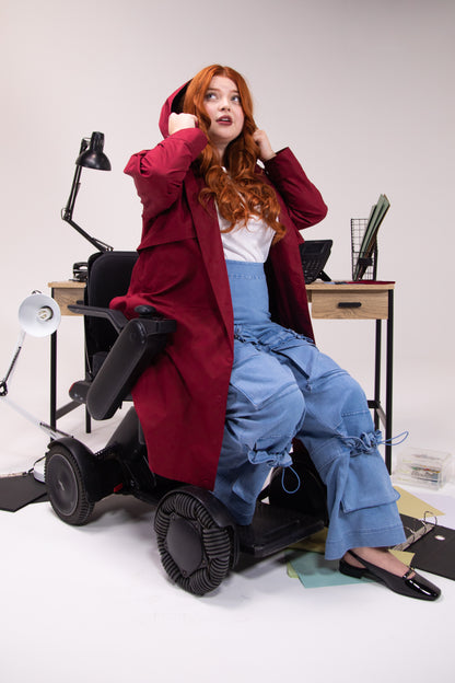 Backless Wheelcair Trench Coat (Hooded)
