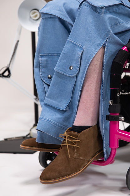 Seated Side Opening Jean with Ankle Zips