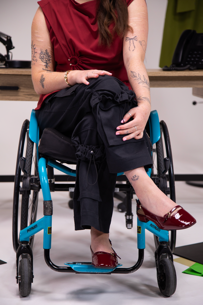 Black Side Opening Seated Cargo Trouser with Hoist Bands